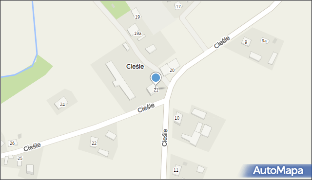 Cieśle, Cieśle, 21, mapa Cieśle