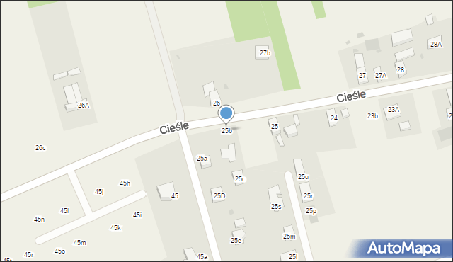 Cieśle, Cieśle, 25b, mapa Cieśle