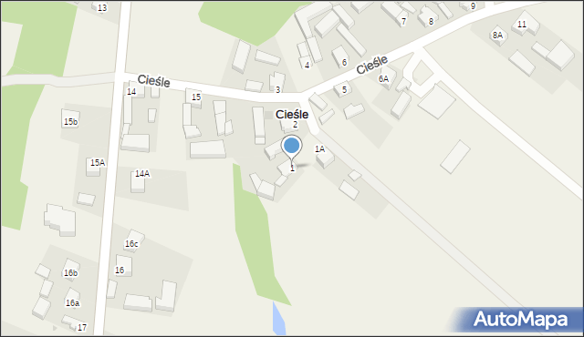 Cieśle, Cieśle, 1, mapa Cieśle