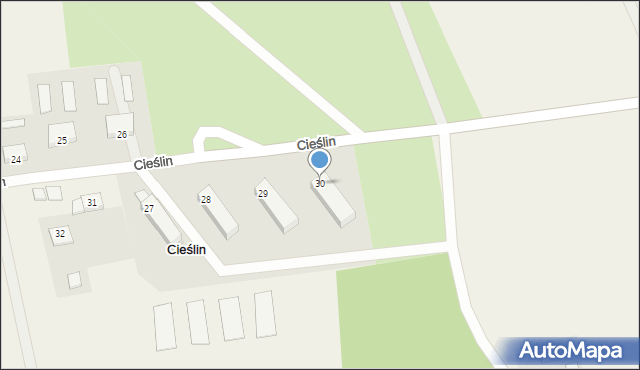 Cieślin, Cieślin, 30, mapa Cieślin