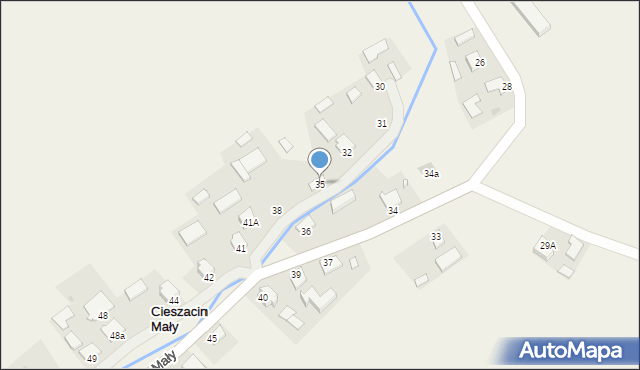 Cieszacin Mały, Cieszacin Mały, 35, mapa Cieszacin Mały