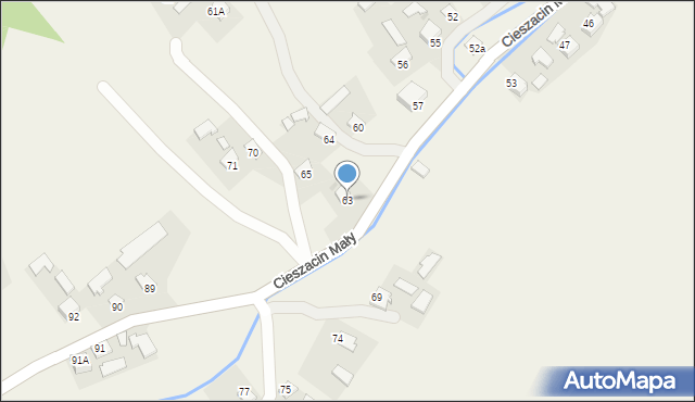 Cieszacin Mały, Cieszacin Mały, 63, mapa Cieszacin Mały