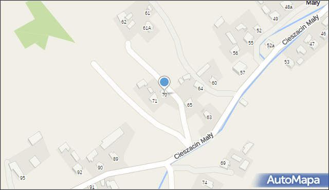 Cieszacin Mały, Cieszacin Mały, 70, mapa Cieszacin Mały