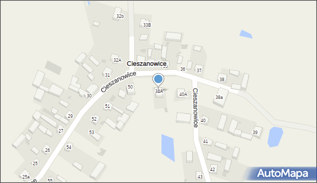 Cieszanowice, Cieszanowice, 34A, mapa Cieszanowice