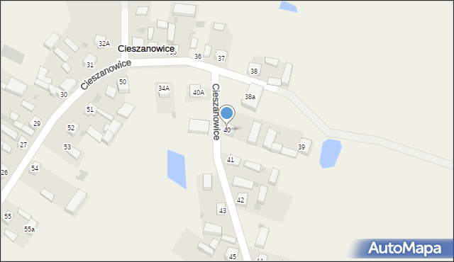 Cieszanowice, Cieszanowice, 40, mapa Cieszanowice