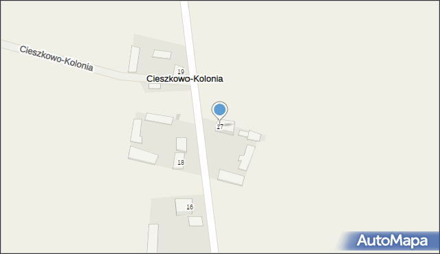 Cieszkowo-Kolonia, Cieszkowo-Kolonia, 17, mapa Cieszkowo-Kolonia