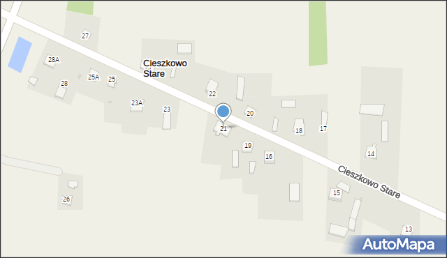 Cieszkowo Stare, Cieszkowo Stare, 21, mapa Cieszkowo Stare