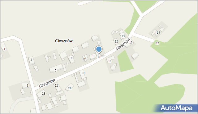 Ciesznów, Ciesznów, 11, mapa Ciesznów