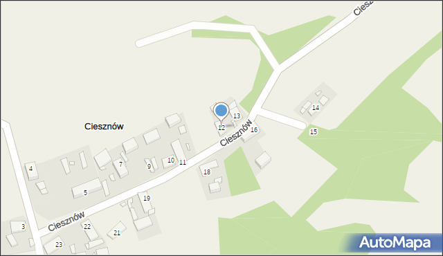 Ciesznów, Ciesznów, 12, mapa Ciesznów