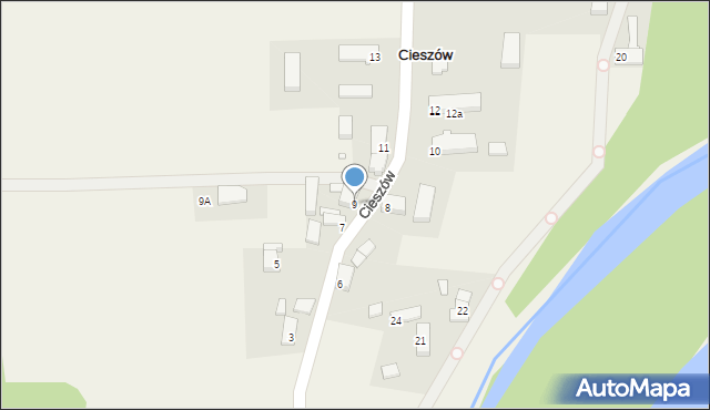 Cieszów, Cieszów, 9, mapa Cieszów