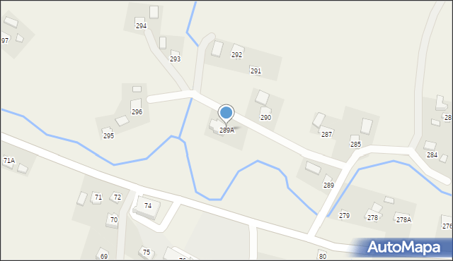 Cieszyna, Cieszyna, 289A, mapa Cieszyna