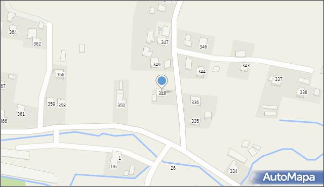 Cieszyna, Cieszyna, 348, mapa Cieszyna