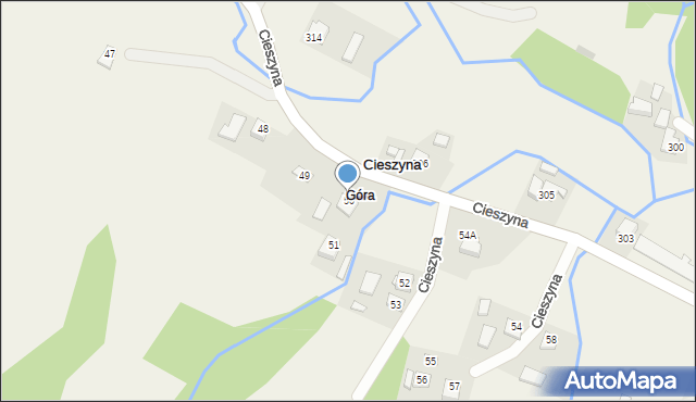 Cieszyna, Cieszyna, 50, mapa Cieszyna