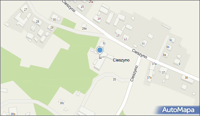 Cieszyno, Cieszyno, 34, mapa Cieszyno