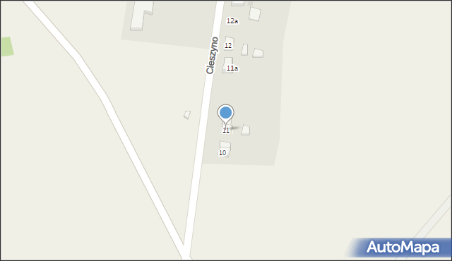 Cieszyno, Cieszyno, 11/1, mapa Cieszyno