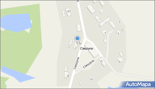 Cieszyno, Cieszyno, 17/2, mapa Cieszyno