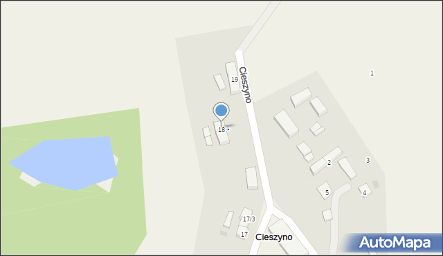 Cieszyno, Cieszyno, 18/1, mapa Cieszyno