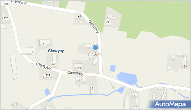 Cieszyny, Cieszyny, 20, mapa Cieszyny