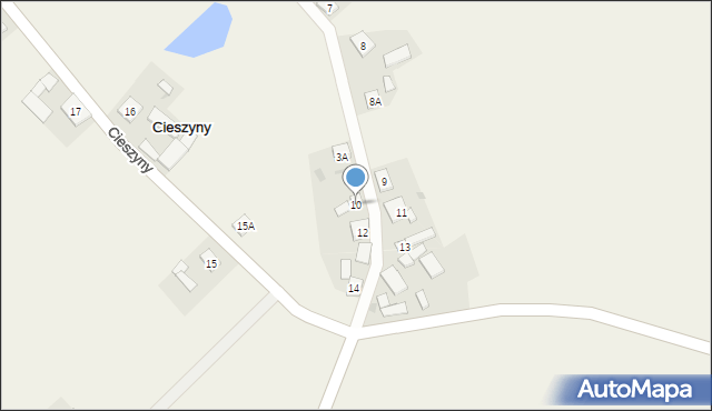 Cieszyny, Cieszyny, 10, mapa Cieszyny