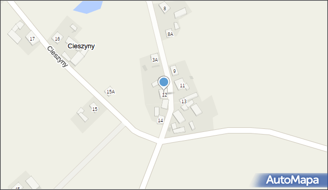 Cieszyny, Cieszyny, 12, mapa Cieszyny