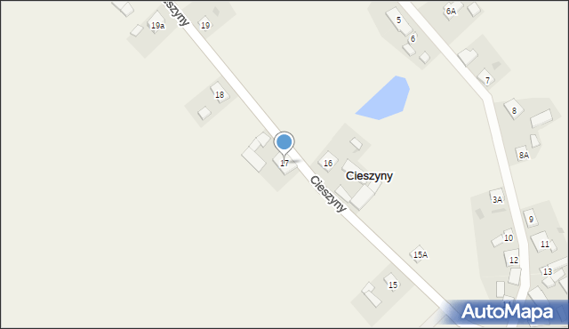 Cieszyny, Cieszyny, 17, mapa Cieszyny