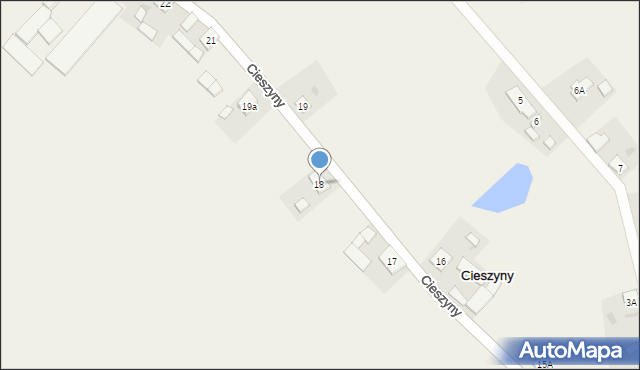 Cieszyny, Cieszyny, 18, mapa Cieszyny