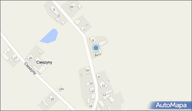 Cieszyny, Cieszyny, 8A, mapa Cieszyny