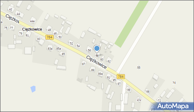 Ciężkowice, Ciężkowice, 58, mapa Ciężkowice