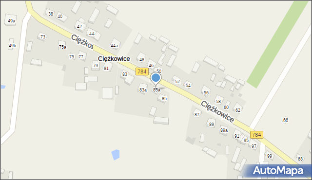 Ciężkowice, Ciężkowice, 85a, mapa Ciężkowice