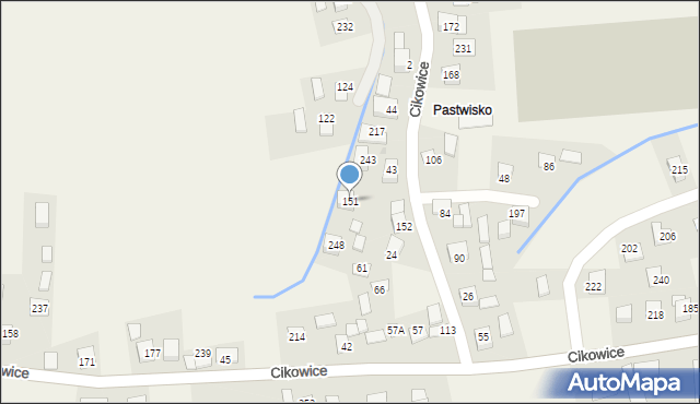 Cikowice, Cikowice, 151, mapa Cikowice