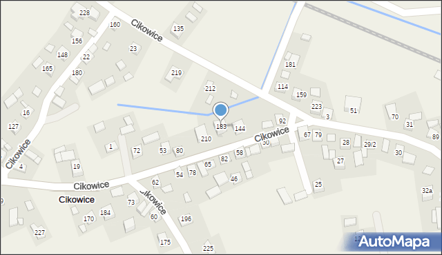 Cikowice, Cikowice, 183, mapa Cikowice