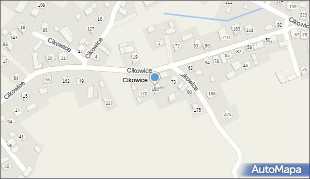 Cikowice, Cikowice, 184, mapa Cikowice