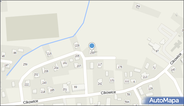 Cikowice, Cikowice, 233, mapa Cikowice