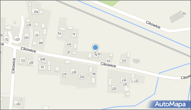 Cikowice, Cikowice, 74, mapa Cikowice