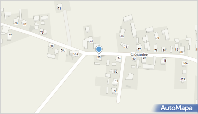 Ciosaniec, Ciosaniec, 55, mapa Ciosaniec