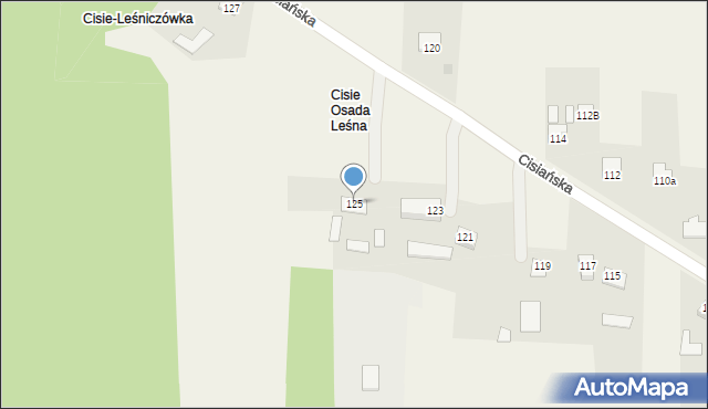 Cisie, Cisiańska, 125, mapa Cisie