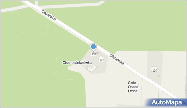 Cisie, Cisiańska, 131, mapa Cisie