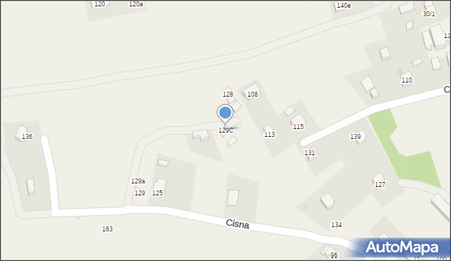 Cisna, Cisna, 129C, mapa Cisna