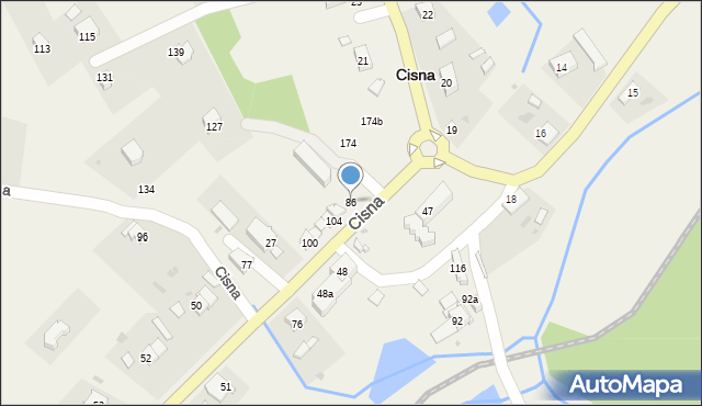 Cisna, Cisna, 86, mapa Cisna