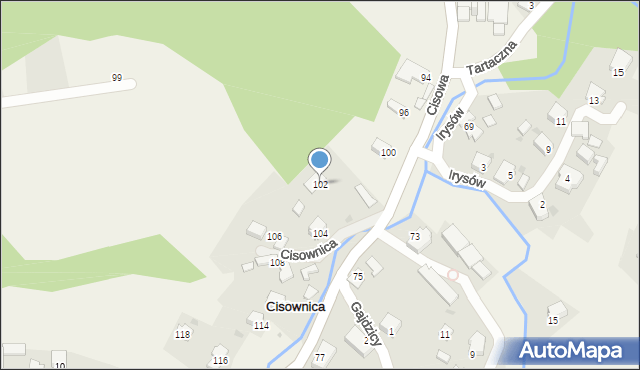 Cisownica, Cisowa, 102, mapa Cisownica