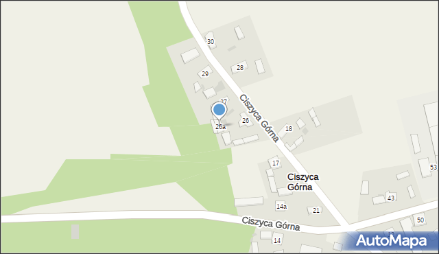 Ciszyca Górna, Ciszyca Górna, 26a, mapa Ciszyca Górna