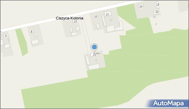 Ciszyca-Kolonia, Ciszyca-Kolonia, 11, mapa Ciszyca-Kolonia