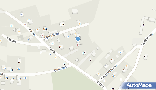 Czaniec, Cicha, 12, mapa Czaniec