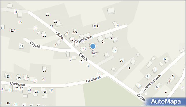 Czaniec, Cicha, 14, mapa Czaniec