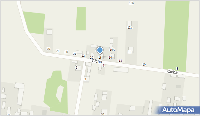 Czarna Wieś Kościelna, Cicha, 18, mapa Czarna Wieś Kościelna
