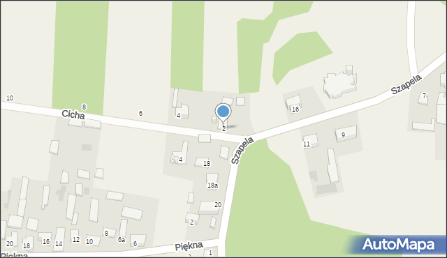 Czarna Wieś Kościelna, Cicha, 2, mapa Czarna Wieś Kościelna