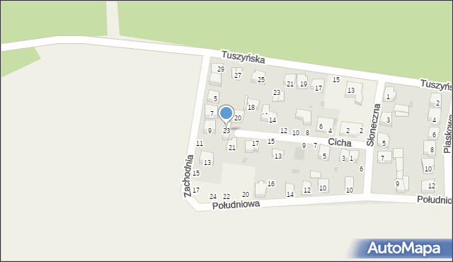 Czarnocin, Cicha, 23, mapa Czarnocin