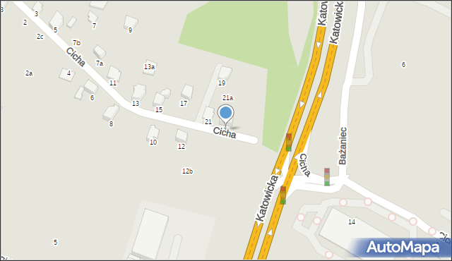 Czechowice-Dziedzice, Cicha, 23, mapa Czechowic-Dziedzic