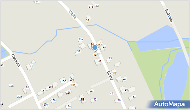 Czechowice-Dziedzice, Cicha, 34, mapa Czechowic-Dziedzic