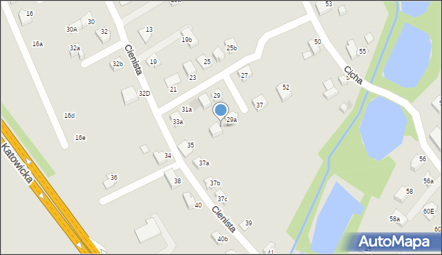 Czechowice-Dziedzice, Cienista, 33, mapa Czechowic-Dziedzic
